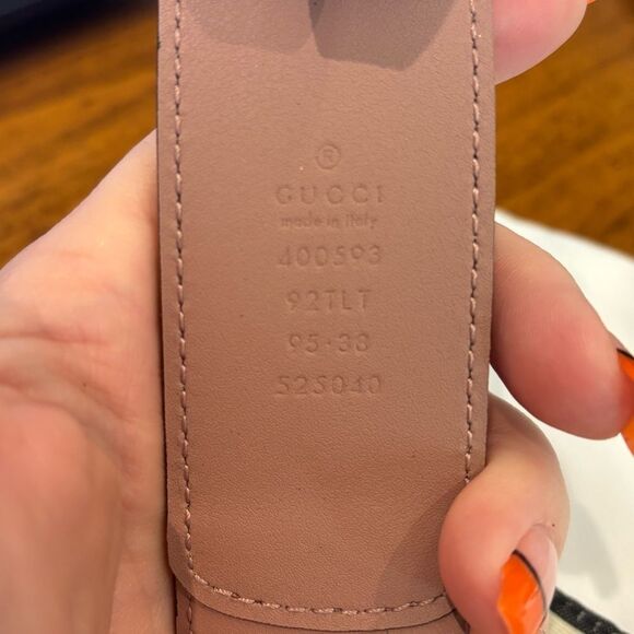 Gucci Marmont dusty rose tan belt size 95/38 - Picture 5 of 11